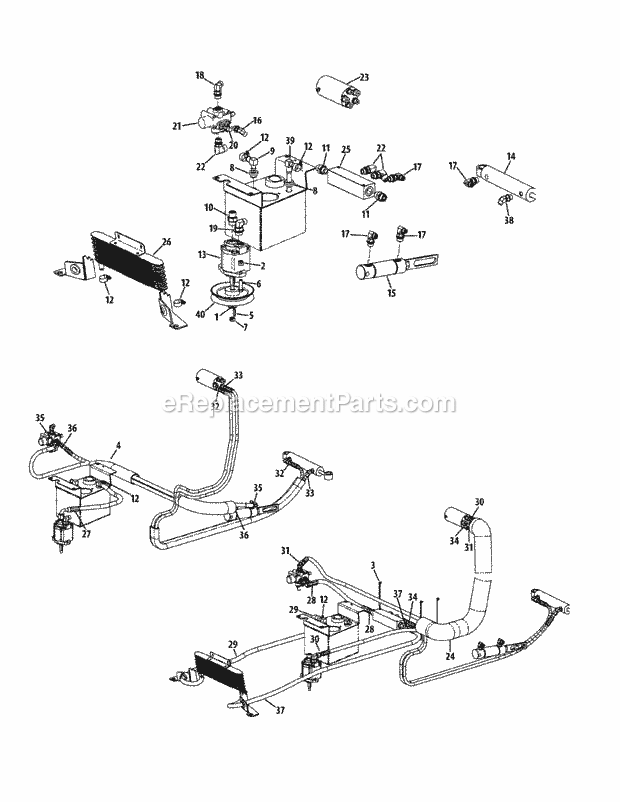 Hydro Controls Diagram and Parts List for S7237-KW 53CI8DU8050 Cub Cadet Sprayer